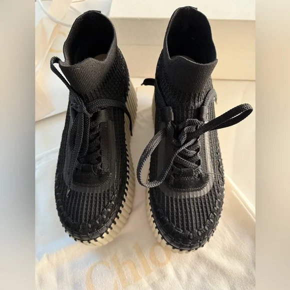 NWT CHLOE BLACK SNEAKERS - Picture 6 of 11